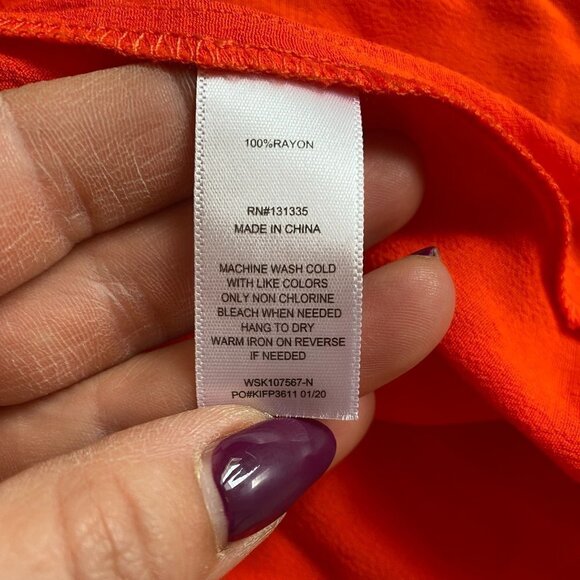 𝅺SOCIALITE BNWOT Orange Front Side Slit Midi Skirt Sz Small - Picture 6 of 7